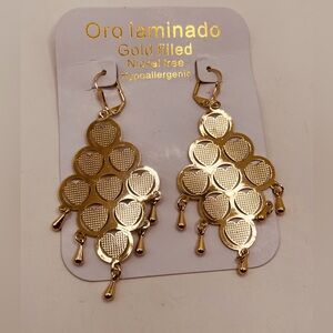 Gold filled earrings for women hearts design